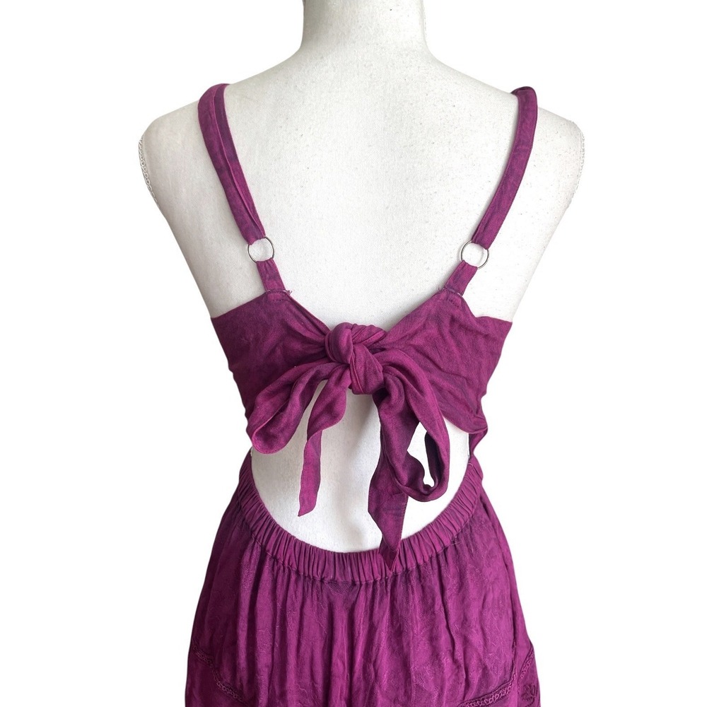 NWT Magenta Bohemian Renaissance Cut Out Midi Dress Festival  Boho Y2k Resort L - Picture 8 of 15